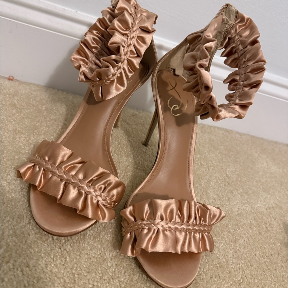 Elegant Satin Ruffle Heels